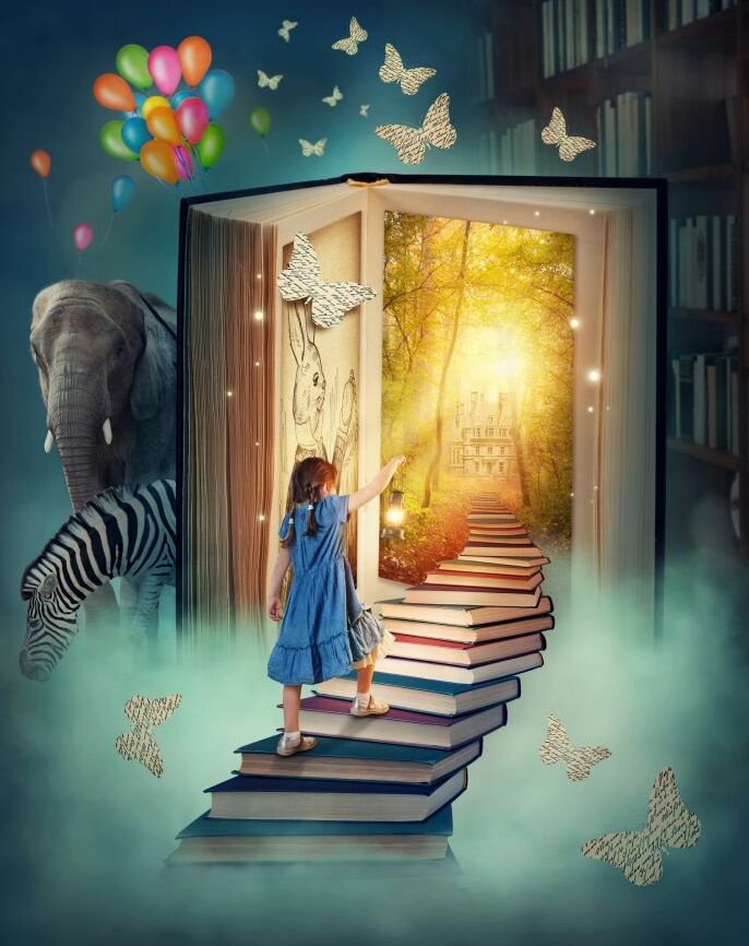 Картина на холсте Сказочный мир книги, арт hd2101301